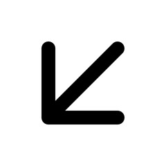 Arrow Down Left - Simple Minimalist Modern Icon for UI Apps