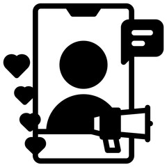 influencer icon vector with solid style