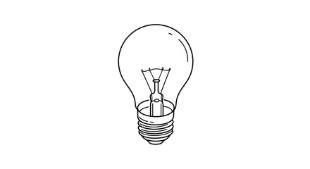 Obraz premium Detailed Line Art of a Classic Incandescent Light Bulb