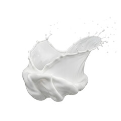 Fototapeta premium A milk splash, radiating outwards in a dynamic, frothy pattern against a plain background.