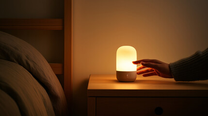 Serene Nightlight: Warm Ambient Bedroom Lighting