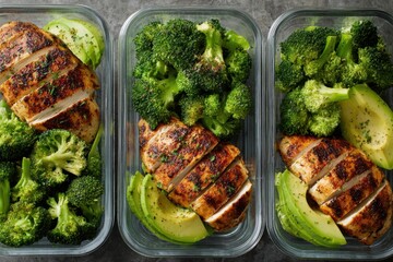 Healthy Meal Prep with Grilled Chicken and Broccoli in Containers