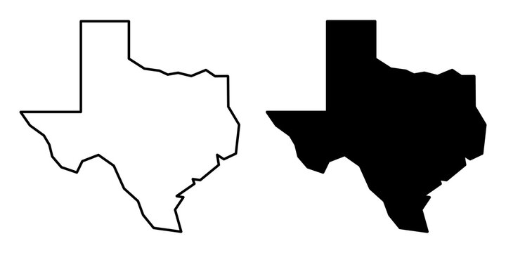 Texas map icon set with simple and modern design isolated on transparent background