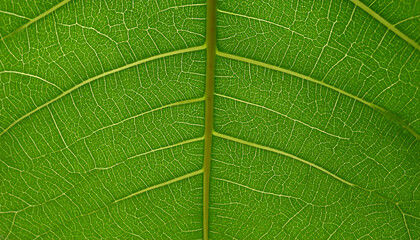 Obraz premium Close-up Detailed Green Leaf Texture