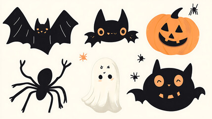 set of halloween elements