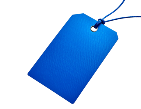 Blue Tag Textured with for text and advertising of label design mock up, Isolated on White Background