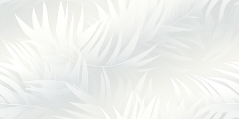 seamless patter of white palm leaves silhouette on soft foggy beige gradient, minimalist tropical foliage background with clean and serene atmosphere 