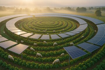 Circular Agrivoltaics System Integrating Solar Panels, Crops, and Grazing Sheep