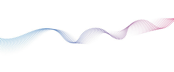 Flowing Dot Wave halftone gradient pattern on transparent background	
