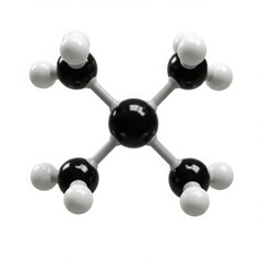Obraz premium Methane molecule ball and stick model isolated on white background