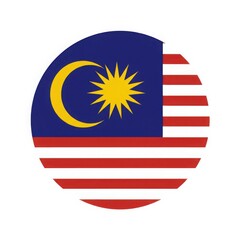 Fototapeta premium Circular malaysian flag isolated on white background