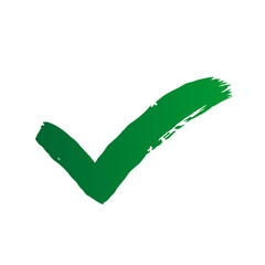 Green Check Mark Oil Painting Brush Icon Vector Image