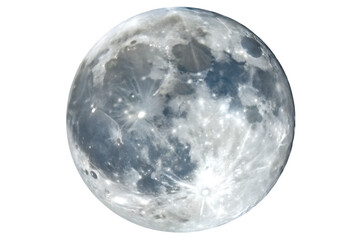 Obraz premium Detailed close-up of the full moon with visible craters and surface textures isolated on a transparent background