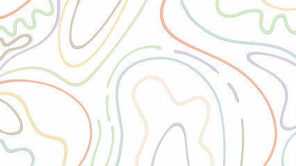 Abstract minimal line background with soft pastel curves in green, orange, and beige. Clean composition perfect for modern graphic use.