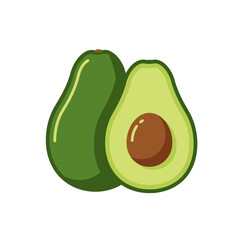 Avocado Duo: Fresh and Healthy Vector Illustration