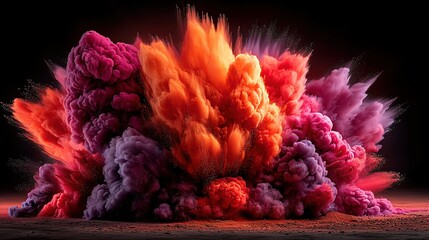 A vibrant, multi-color powder explosion frozen in mid-air, capturing energy and motion in vivid detail.