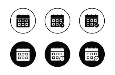 Calendar icon set. calendar symbol vector