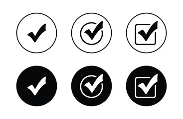 Checkmark icon. Checkmark vector set. Approved symbol vector.