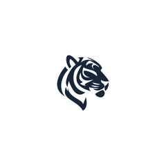 Modern Minimalist Tiger Abstract Logo Vector