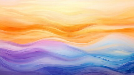Obraz premium Abstract Pastel Waves Painting, A Serene Gradient of Color and Movement