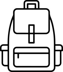Simple black outline icon of a backpack on a white background