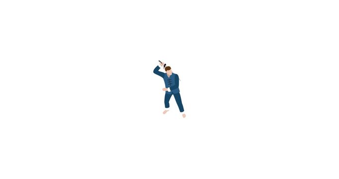 Animated icon of Viet Vo Dao, a traditional Vietnamese martial art emphasizing self-defense, discipline, and cultural heritage. Perfect for projects related to martial arts schools, combat training, s