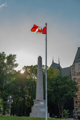 canadian flag on the waterfront