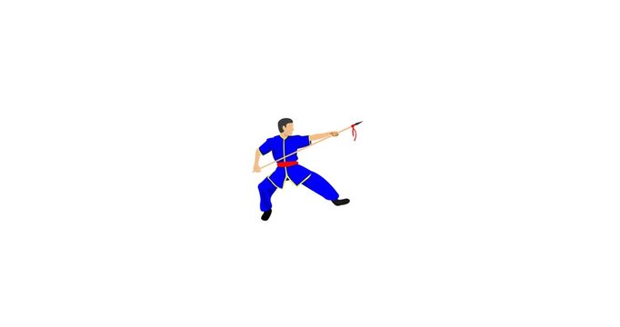 Animated icon of Spear Fight, representing traditional weapon-based martial arts using long polearms. Symbolizes strength, precision, discipline, and ancient combat techniques. Perfect for martial art