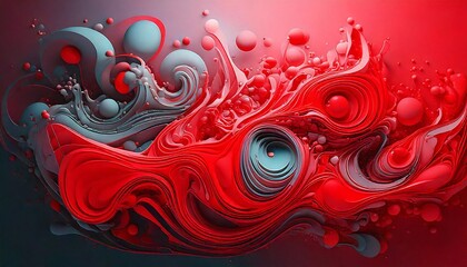 red liquid splash abstract art of a fantasy for wallpaper background