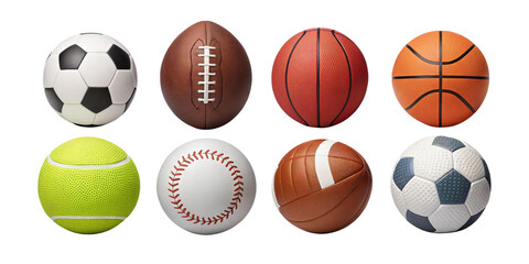 Sport Activity Balls Bundle PNG - Isolated Transparent Background Set
Sports Balls Collection Cutout - Soccer, Basketball, Football, Baseball PNG