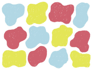 手描きあしらいセット　流体シェイプ　パターン　クレヨン