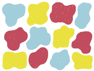 手描きあしらいセット　流体シェイプ　パターン　クレヨン