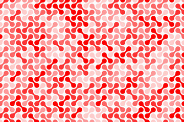 Seamless pattern with red metaball pattern. Abstract flat blobs vector illustration.