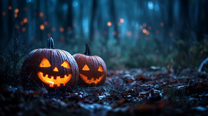 halloween pumpkin in the garden
