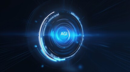 Obraz premium An AI agent acts as a virtual assistant, for support as an AGI artificial general intelligence representative symbolizing agentic robot autonomy, and humanoid superintelligence technology