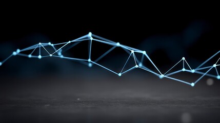 Glowing white mesh network of connected nodes and lines on a dark textured surface