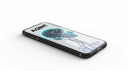 An AI agent acts as a virtual assistant, for support as an AGI artificial general intelligence representative symbolizing agentic robot autonomy, and humanoid superintelligence technology