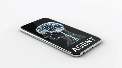 An AI agent acts as a virtual assistant, for support as an AGI artificial general intelligence representative symbolizing agentic robot autonomy, and humanoid superintelligence technology