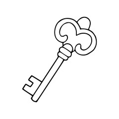 antique ornate key doodle illustration