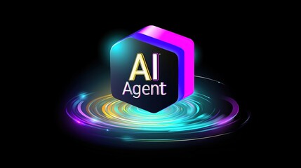 An AI agent acts as a virtual assistant, for support as an AGI artificial general intelligence representative symbolizing agentic robot autonomy, and humanoid superintelligence technology
