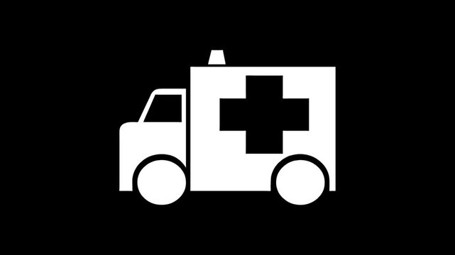 Ambulance car with first aid kit symbol icon medical vector transportation illustration