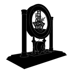 Cabinet Table Chronometer Watch Vector. An Illustration Of a Vintage Retro Old Table Watch, Isolated on a White Background.
