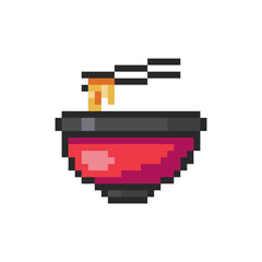 Pixel art Noodle Bowl game asset design