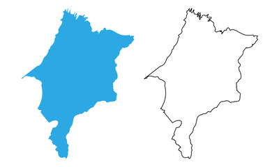 Obraz premium Map of the state of Maranhao, Brazil. Map with detailed outline and blue silhouette