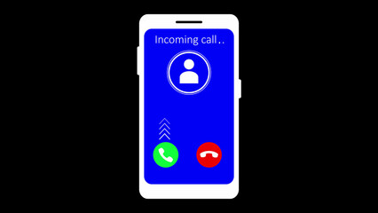 Incoming phone call displayed on a modern smartphone screen with answer and decline options