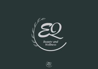 EQ Monogram with Leaf Emblem for Beauty and Wellness Brand