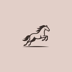 Horse Run Logo A sleek running horse silhouette capturing speed and freedom in simple bold lines