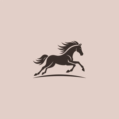 Horse Run Logo A sleek running horse silhouette capturing speed and freedom in simple bold lines
