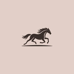 Horse Run Logo A sleek running horse silhouette capturing speed and freedom in simple bold lines