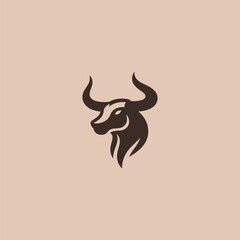 Bull Horn Logo A powerful bull horn silhouette in sharp angles representing strength and determination